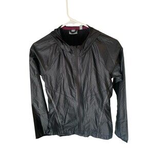 Athleta Women’s Black Lightweight Hooded Jacket Size XXS Full Zip Windbreaker